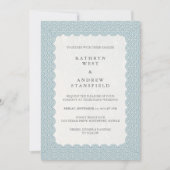 Blue Seigaiha Waves Wedding Kaart (Voorkant)