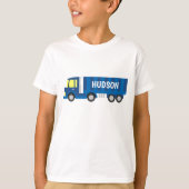 Blue Semi Truck Personalized T-shirt (Voorkant)