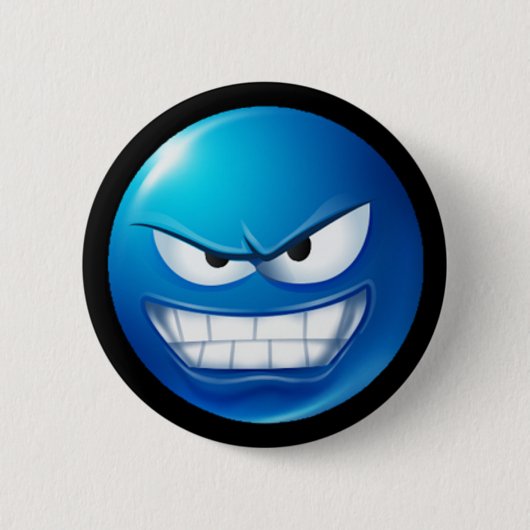 blue semie emoji ronde button 5,7 cm (Voorkant)
