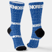 Blue Seniors Seniors Seniors Socks Sokken (Gebogen)