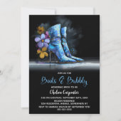 Blue Sequin Boots and Bubbly Bridal Shower Kaart (Voorkant)