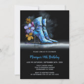 Blue Sequin Boots Any Age Birthday Party Kaart (Voorkant)
