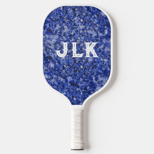 Blue Sequin Signature Pickleball Paddle (Voorkant)