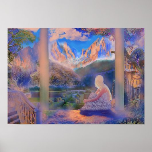 Blue Serene Reflection Poster (Voorkant)