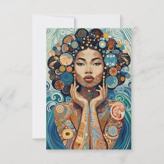 "Blue Serenity" Flat Dank u kaart (Voorkant)