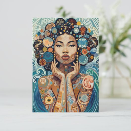 "Blue Serenity" Flat Dank u kaart (Staand voorkant)