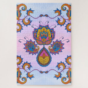 Blue Serenity Garden – Bloemige Pastel Droom Legpuzzel