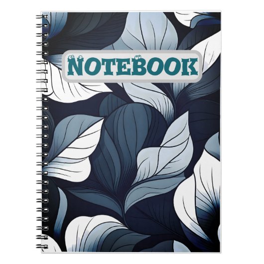 Blue Serenity Leaf Notitieboek (Voorkant)