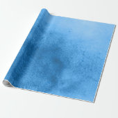 Blue Serenity – Waterverf textuur inpakpapier (Uitgerold)