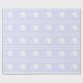  Blue Serenity White Rose Wedding Cadeaupapier (Vlak)