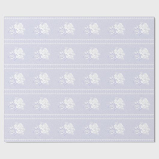  Blue Serenity White Rose Wedding Cadeaupapier (Vlak)