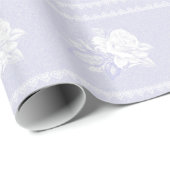  Blue Serenity White Rose Wedding Cadeaupapier (Rol Hoek)