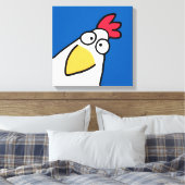 Blue SERIOUS CHICKEN door Sandra Boynton Canvas Afdruk (Insitu (Slaapkamer))