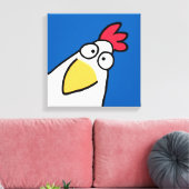 Blue SERIOUS CHICKEN door Sandra Boynton Canvas Afdruk (Insitu (Woonkamer))