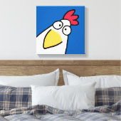 Blue SERIOUS CHICKEN door Sandra Boynton Canvas Afdruk (Insitu (Slaapkamer))