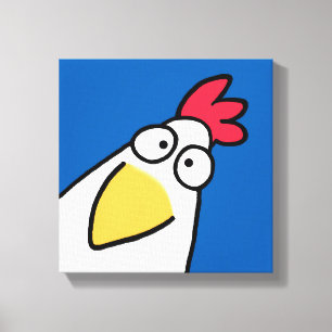 Blue SERIOUS CHICKEN door Sandra Boynton Canvas Afdruk
