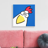 Blue SERIOUS CHICKEN door Sandra Boynton Canvas Afdruk (Insitu (Woonkamer))