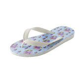 Blue Shabby Chic Pansy floral Flowers Beach Thames Kinder Teenslippers (Schuin)
