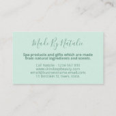 Blue Shabby Chic Spa Bath Soak Soap Body Butter Visitekaartje (Achterkant)