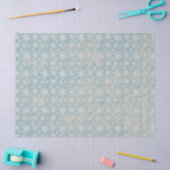 Blue Shabby Grungy Snowflakes Tissue Paper Tissuepapier (Craft)