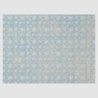 Blue Shabby Grungy Snowflakes Tissue Paper Tissuepapier