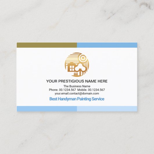 Blue ShadBorder Handyman Construction Tools Visitekaartje (Achterkant)