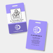 Blue Shade Columns Foto Employee Medical ID Badge (Voor- en achterkant)