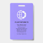 Blue Shade Columns Foto Employee Medical ID Badge (Achterkant)