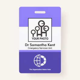 Blue Shade Columns Foto Employee Medical ID Badge