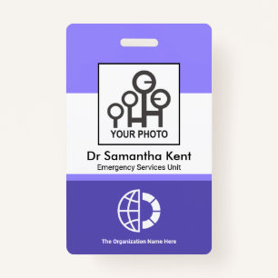 Blue Shade Columns Foto Employee Medical ID Badge