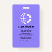 Blue Shade Columns Foto Employee Medical ID Badge (Achterkant)