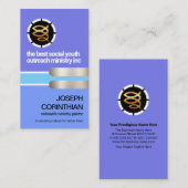 Blue Shade Layers Silve Tab Christelijk ministerie Visitekaartje (Voorkant / Achterkant)