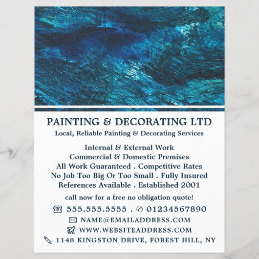 Blue Shade, Painter & Decorator Adverteren Flyer (Voorkant)