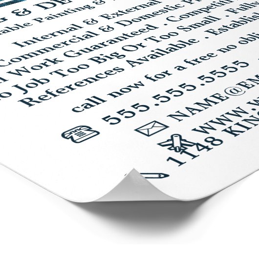 Blue Shade, Painter & Decorator Adverteren Poster (Hoek)