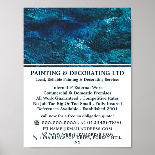Blue Shade, Painter & Decorator Adverteren Poster (Voorkant)