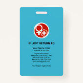 Blue Shade Yellow Stripe Company Photo Template ID Badge (Achterkant)