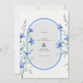 Blue Shades Cherish Botanical Wildflowers Branches Kaart (Voorkant)