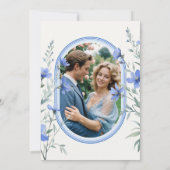 Blue Shades Cherish Botanical Wildflowers Branches Save The Date (Achterkant)