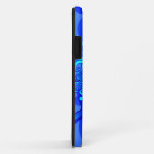 Blue Shades, Modern Abstracte Fractal Art Initiale Case-Mate iPhone Case (Achterkant/rechts)
