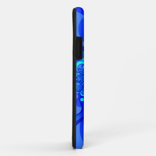 Blue Shades, Modern Abstracte Fractal Art Initiale Case-Mate iPhone Case (Achterkant/rechts)