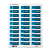 Blue Shades Monogram Stripe Etiket (Full Sheet)