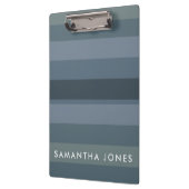 Blue Shades Ombre Simple Stripe Personalize Name Klembord (Links)