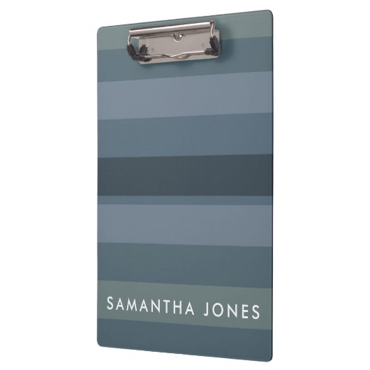 Blue Shades Ombre Simple Stripe Personalize Name Klembord (Links)