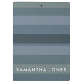Blue Shades Ombre Simple Stripe Personalize Name Klembord (Achterkant)