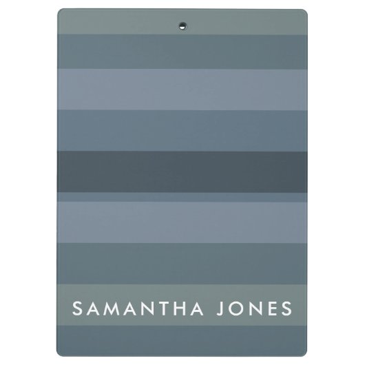 Blue Shades Ombre Simple Stripe Personalize Name Klembord (Achterkant)