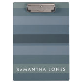 Blue Shades Ombre Simple Stripe Personalize Name Klembord (Voorkant)