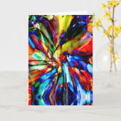 Blue Shades Oranje Yelllow Abstracte Fantasy Flowe Kaart (Gele Bloem)