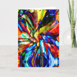 Blue Shades Oranje Yelllow Abstracte Fantasy Flowe Kaart