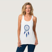 Blue Shades Waterverf DreamweaverCatcher Boho Styl Tanktop (Volledige Voorkant)