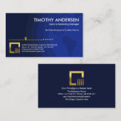 Blue Shades Wereldbol Location Direction Marketing Visitekaartje (Voorkant / Achterkant)